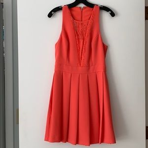BCBG coral pleated dress